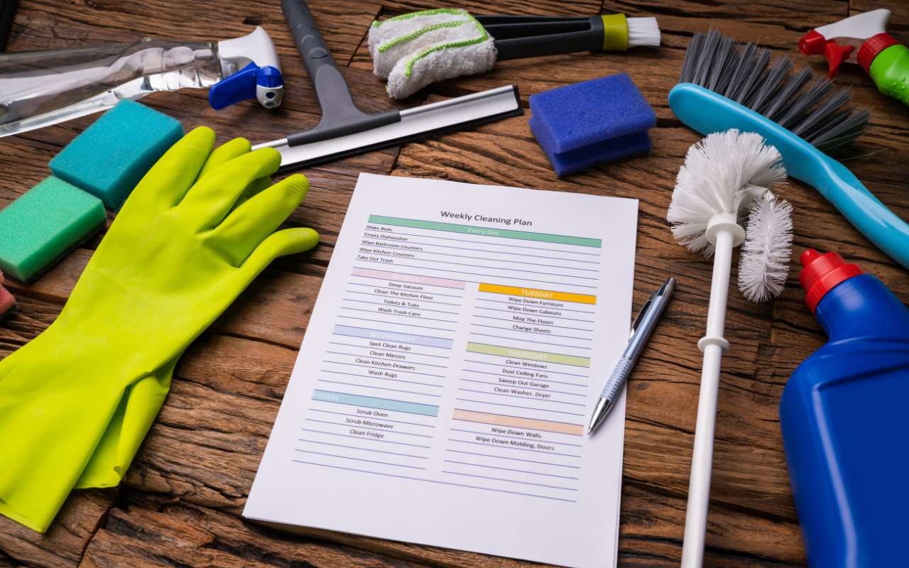 Planning a Weekly Cleaning Schedule for Home Organization.