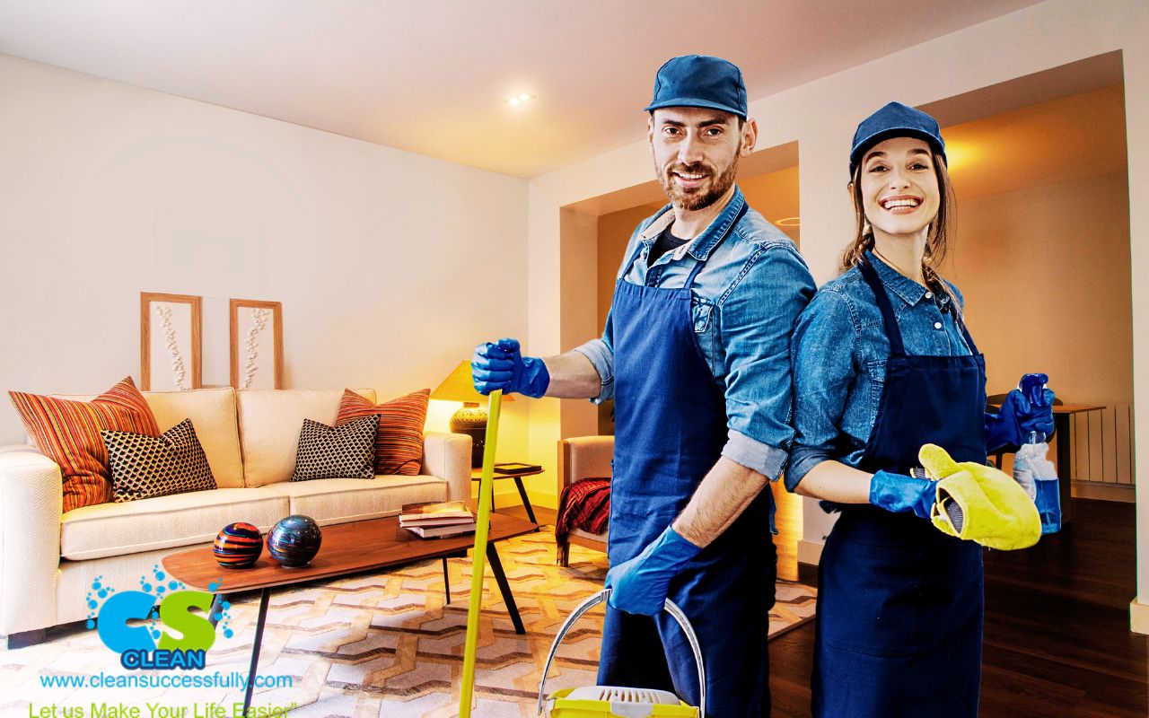 Living room gleaming with cleanliness and organized furniture